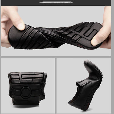 Zapatos Casuales de Cuero Negro Estilo Coreano para Hombre - Image 2
