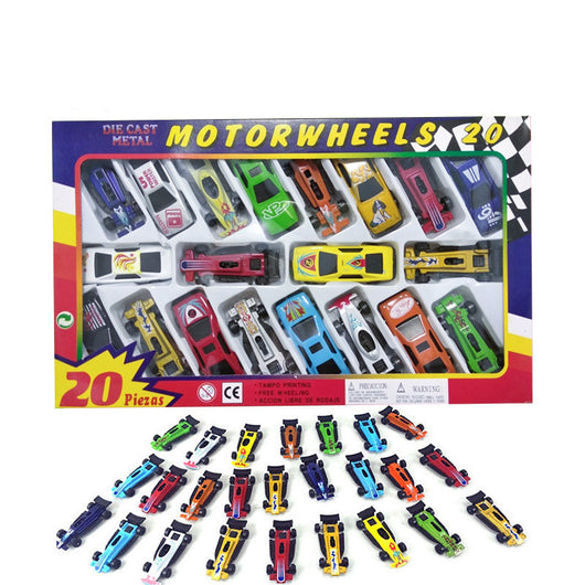 Pack de 20 Autos de Aleación con Inercia para Niños