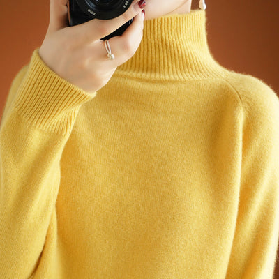 Suéter Cuello Alto Mujer Lana Gruesa Oversize Manga Larga - Image 3