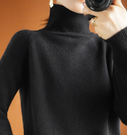 Suéter Cuello Alto Mujer Lana Gruesa Oversize Manga Larga - Image 6