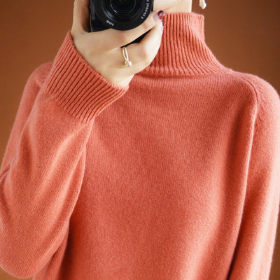 Suéter Cuello Alto Mujer Lana Gruesa Oversize Manga Larga - Image 11