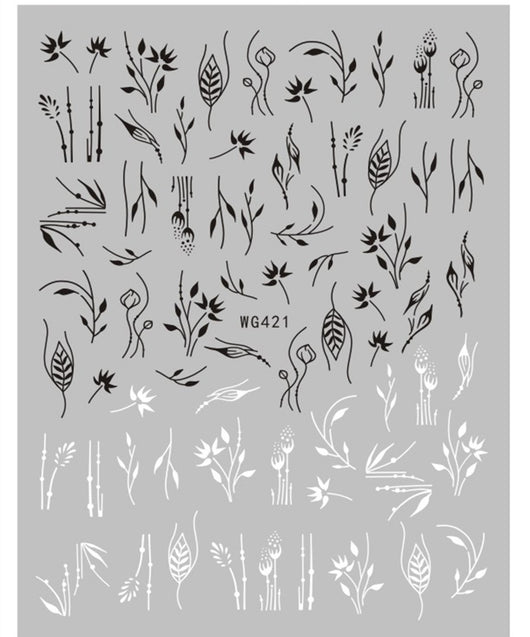 Stickers de Uñas Líneas Minimalistas Blanco y Negro - Image 13