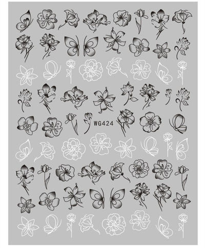 Stickers de Uñas Líneas Minimalistas Blanco y Negro - Image 19