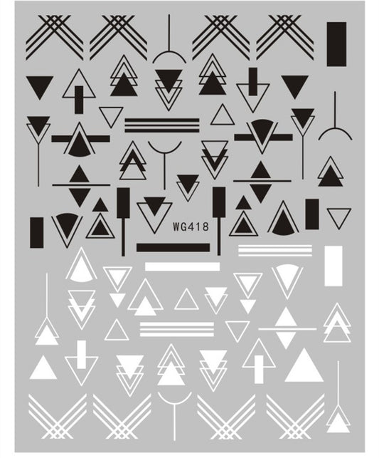 Stickers de Uñas Líneas Minimalistas Blanco y Negro - Image 2