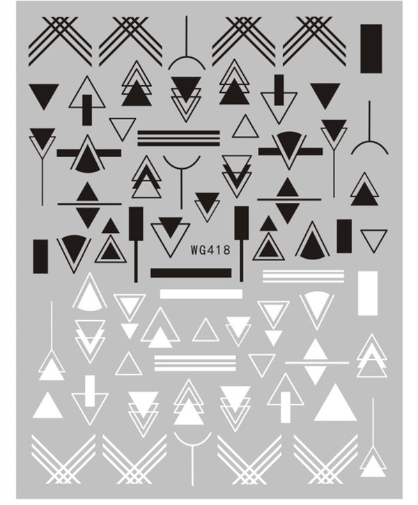 Stickers de Uñas Líneas Minimalistas Blanco y Negro