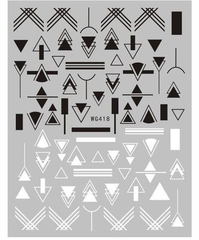 Stickers de Uñas Líneas Minimalistas Blanco y Negro - Image 2
