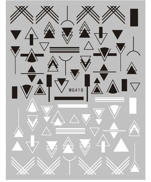 Stickers de Uñas Líneas Minimalistas Blanco y Negro - Image 2