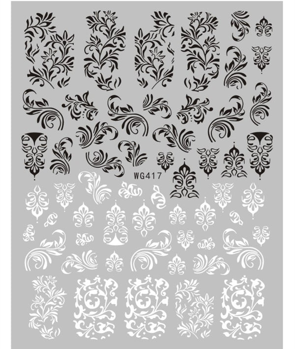Stickers de Uñas Líneas Minimalistas Blanco y Negro - Image 5