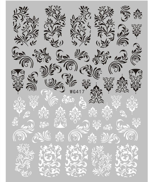 Stickers de Uñas Líneas Minimalistas Blanco y Negro - Image 5
