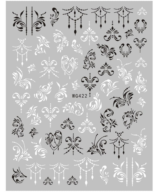 Stickers de Uñas Líneas Minimalistas Blanco y Negro