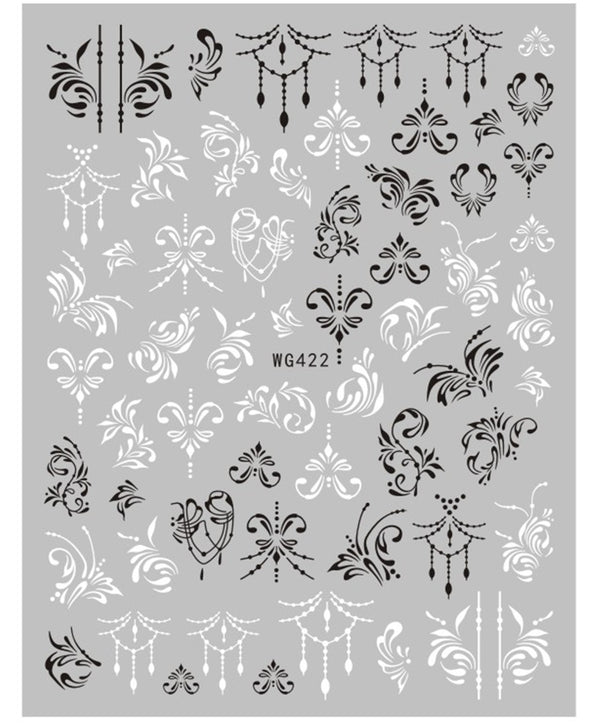 Stickers de Uñas Líneas Minimalistas Blanco y Negro