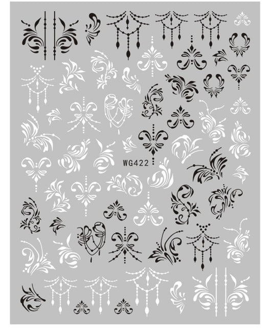 Stickers de Uñas Líneas Minimalistas Blanco y Negro