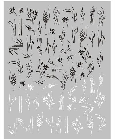 Stickers de Uñas Líneas Minimalistas Blanco y Negro - Image 3