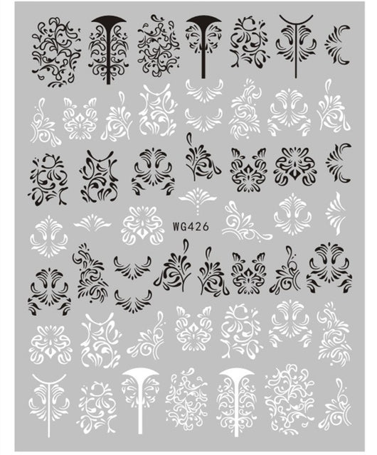 Stickers de Uñas Líneas Minimalistas Blanco y Negro - Image 10