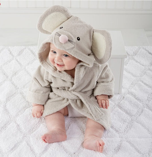 Bata de Baño Infantil con Capucha Absorbente Diseño Animal