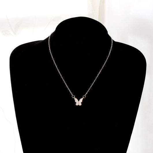 Collar Mariposa Rosa de Metal - Cadena Clavícula Elegante - Image 6