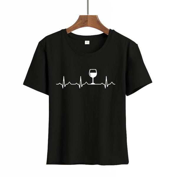 Blusa Estampada Cuello Redondo Manga Corta para Mujer