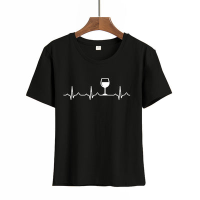Blusa Estampada Cuello Redondo Manga Corta para Mujer