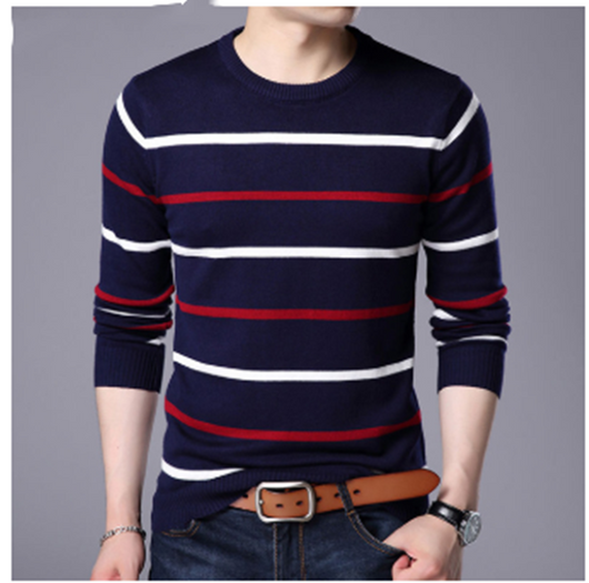 Suéter Holgado Cálido de Cuello Redondo Color Sólido para Hombre - Image 5