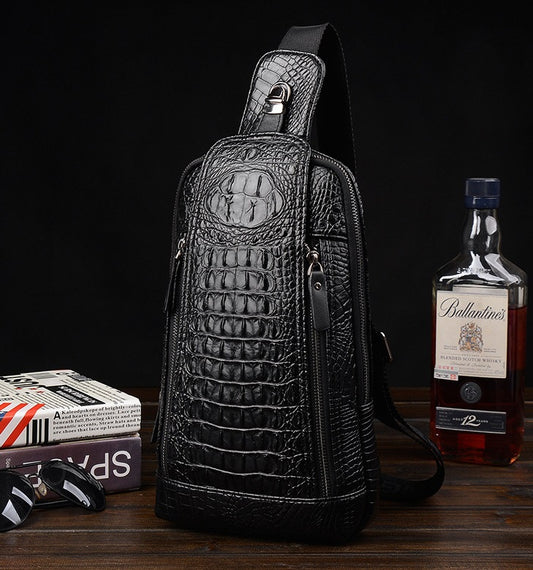 Bolsa Bandolera Hombre Patrón Cocodrilo - Estilo Moderno y Funcional - Image 2