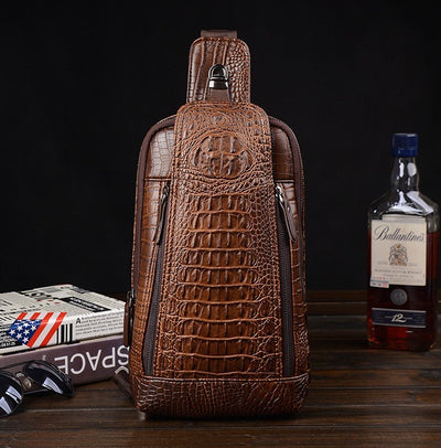 Bolsa Bandolera Hombre Patrón Cocodrilo - Estilo Moderno y Funcional - Image 6