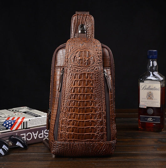 Bolsa Bandolera Hombre Patrón Cocodrilo - Estilo Moderno y Funcional - Image 6