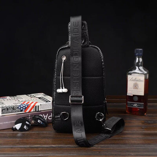 Bolsa Bandolera Hombre Patrón Cocodrilo - Estilo Moderno y Funcional - Image 4