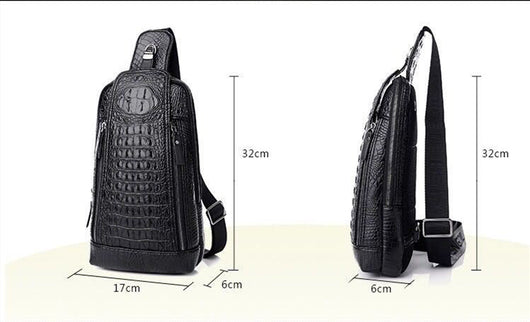 Bolsa Bandolera Hombre Patrón Cocodrilo - Estilo Moderno y Funcional - Image 7