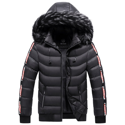 Chaqueta de Invierno Acolchada para Hombre con Cuello de Piel - Image 4