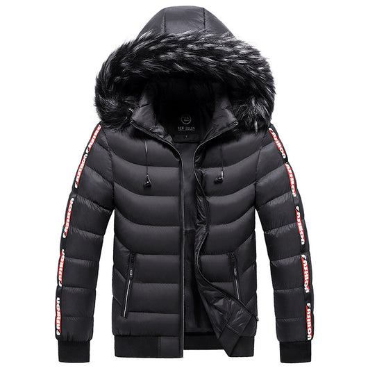 Chaqueta de Invierno Acolchada para Hombre con Cuello de Piel - Image 4
