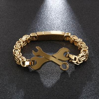 Pulsera Cadena Circular Emperador de Acero Titanio - Image 10