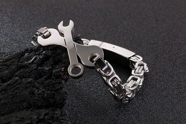 Pulsera Cadena Circular Emperador de Acero Titanio