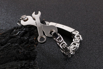 Pulsera Cadena Circular Emperador de Acero Titanio