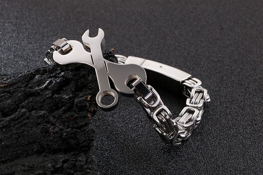 Pulsera Cadena Circular Emperador de Acero Titanio