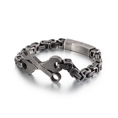 Pulsera Cadena Circular Emperador de Acero Titanio - Image 3