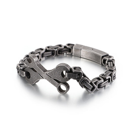 Pulsera Cadena Circular Emperador de Acero Titanio - Image 3
