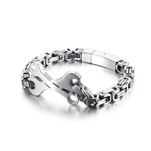 Pulsera Cadena Circular Emperador de Acero Titanio - Image 4