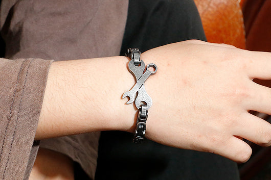 Pulsera Cadena Circular Emperador de Acero Titanio - Image 8