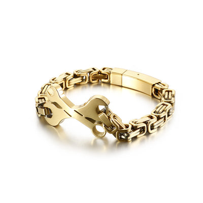 Pulsera Cadena Circular Emperador de Acero Titanio - Image 11