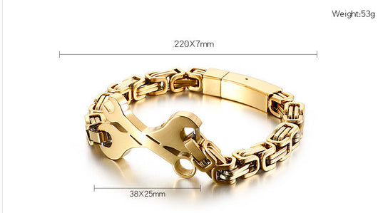 Pulsera Cadena Circular Emperador de Acero Titanio - Image 16