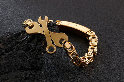 Pulsera Cadena Circular Emperador de Acero Titanio - Image 12