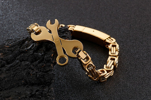 Pulsera Cadena Circular Emperador de Acero Titanio - Image 12