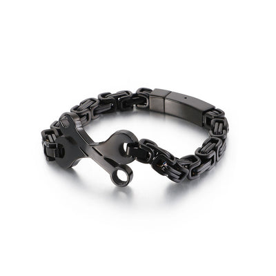 Pulsera Cadena Circular Emperador de Acero Titanio - Image 14