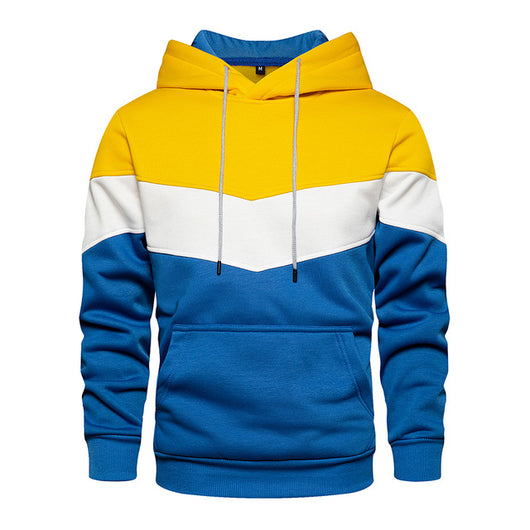 Sudadera con Capucha Patchwork para Hombre - Estilo Casual Moderno - Image 3
