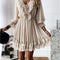 Vestido Largo de Manga Larga con Detalles de Encaje