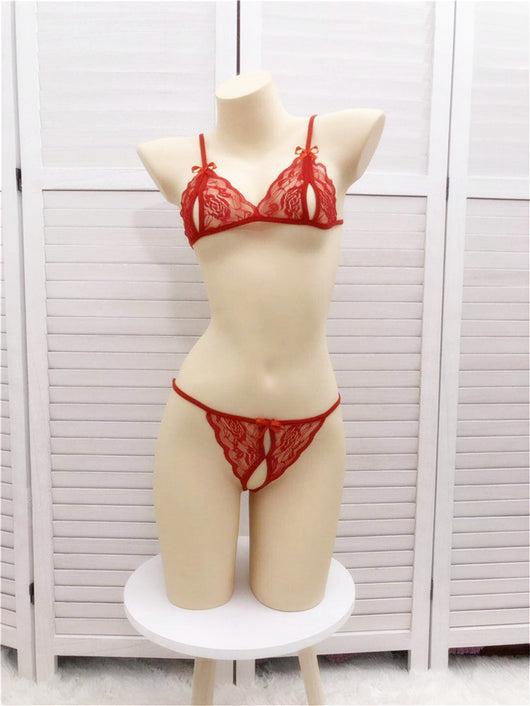 Bikini de Encaje Transparente Sexy de Tres Puntos para Mujer - Image 9