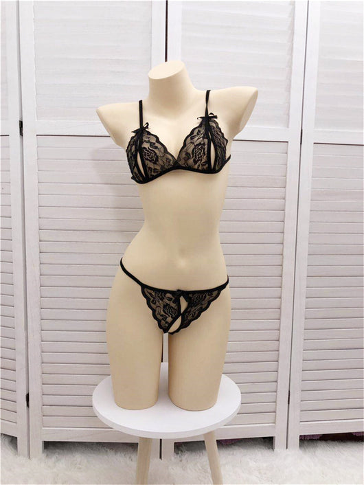 Bikini de Encaje Transparente Sexy de Tres Puntos para Mujer - Image 8