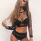 Conjunto Lencería Sexy Mujer Diseño Abierto con Red Calada