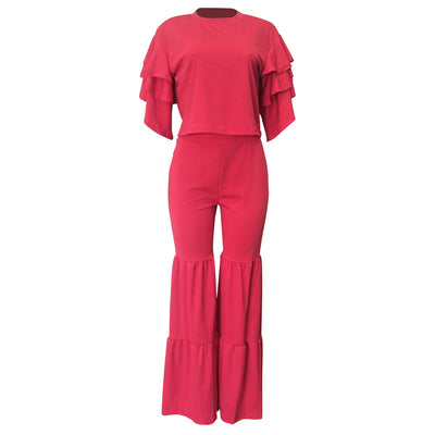 Traje de Dos Piezas con Pantalón Ancho Estilo Europeo y Americano para Mujer - Image 9