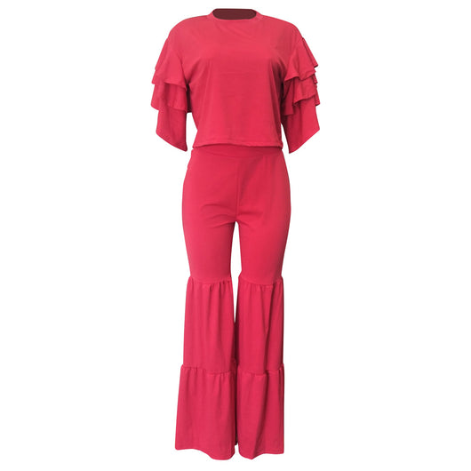 Traje de Dos Piezas con Pantalón Ancho Estilo Europeo y Americano para Mujer - Image 9